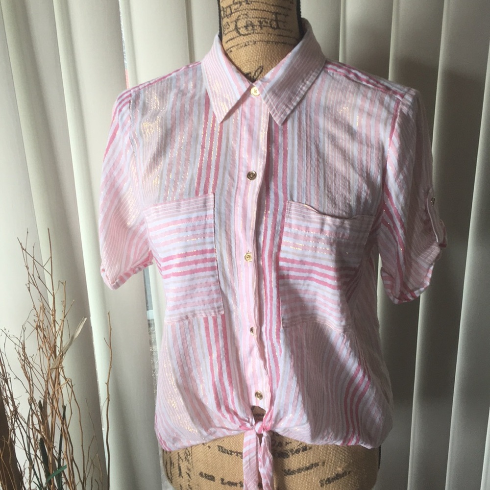 Michael Kors Women's Button Up Short Sleeve Size M